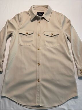 PGD by Plenty Cream Long Shirt Jacket (Shacket)